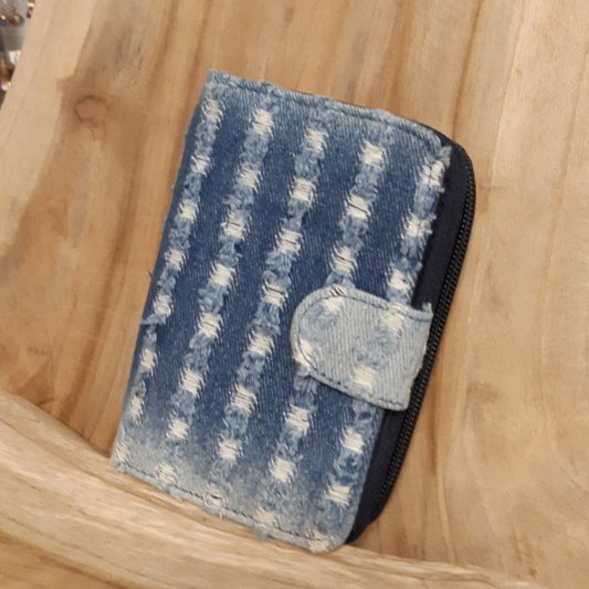 Porte monnaise et cartes jean fantaisie