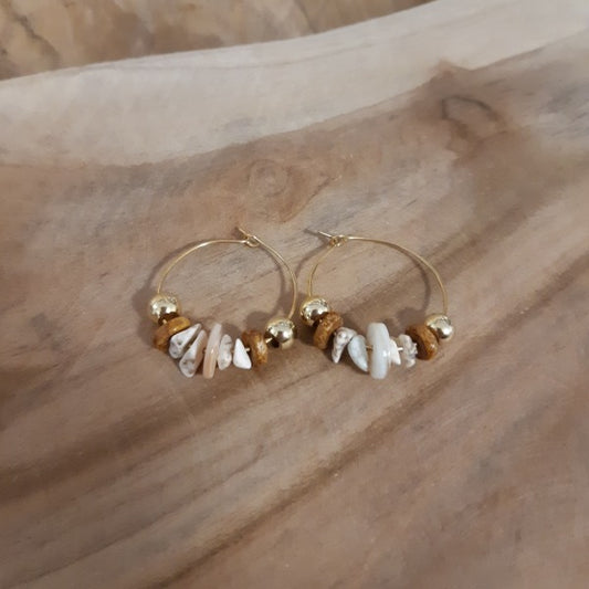 Boucles d'oreilles acier et pierres