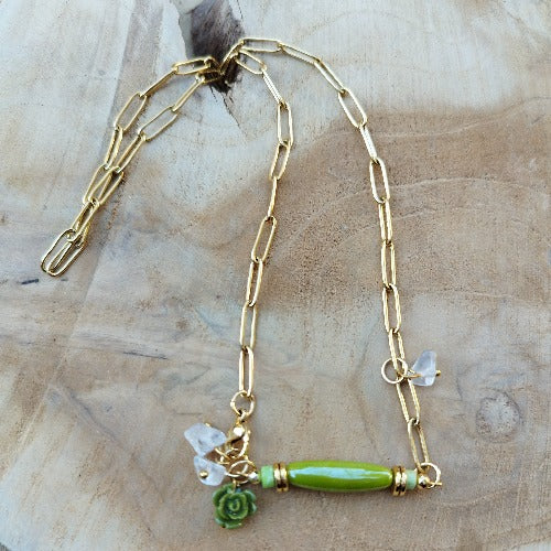 Collier en acier "rose"