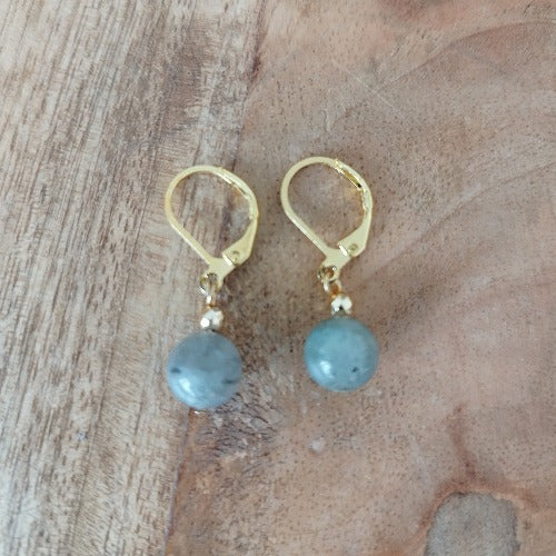 Boucles d'oreilles en acier "labradorite"