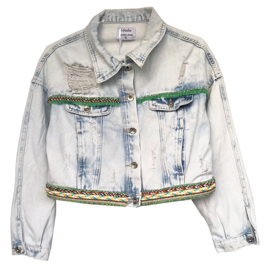 Veste en Jean (Ruban bohème vert)