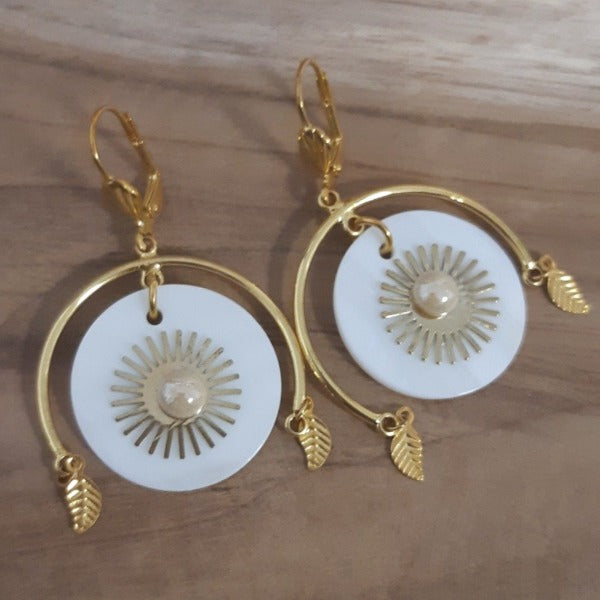 Boucles d oreilles fantaisies Nacre