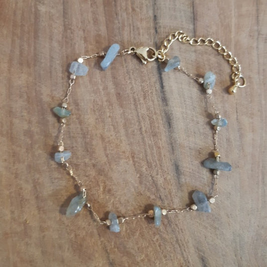 Bracelet acier et labradorite