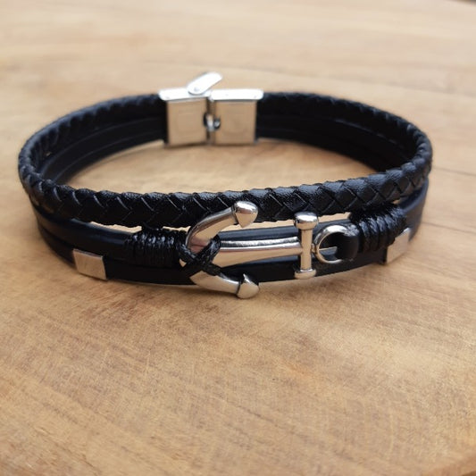 Bracelet en cuir "encre"
