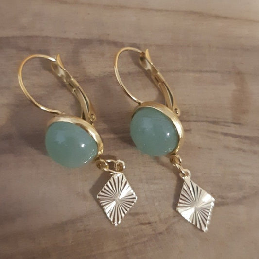 Boucles d'oreilles acier doré